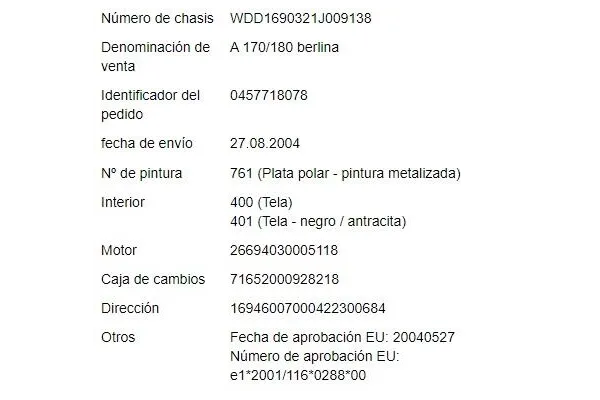 mercedes-benz clase a (bm 169) del año 2004