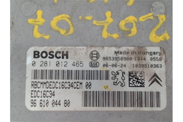 Recambio de centralita para peugeot 207 1.6 hdi referencia OEM IAM 9661004480 0281012465 