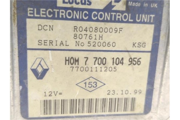 Recambio de centralita para renault clio ii fase i (b/cb0) 1.9 d (b/cb0e) referencia OEM IAM 7700104956 R04080009F 