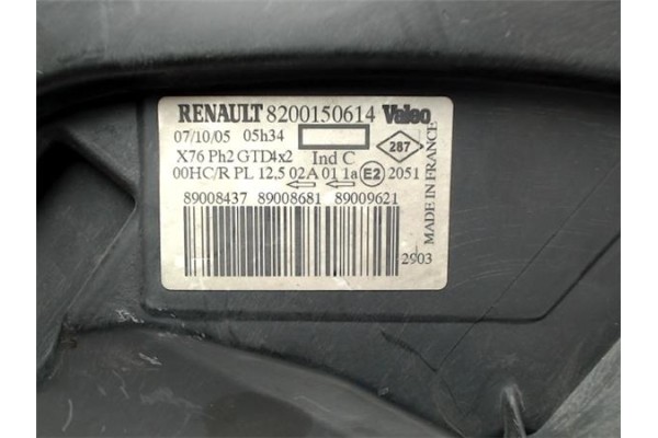 Recambio de faro delantero izquierdo para renault kangoo i (f/kc0) referencia OEM IAM 8200150614 2903 2601000Q0L , NISSAN | 2606
