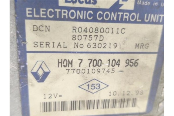 Recambio de centralita para renault megane i scenic (ja0) 1.9 d alize referencia OEM IAM 7700104956 R04080011C 