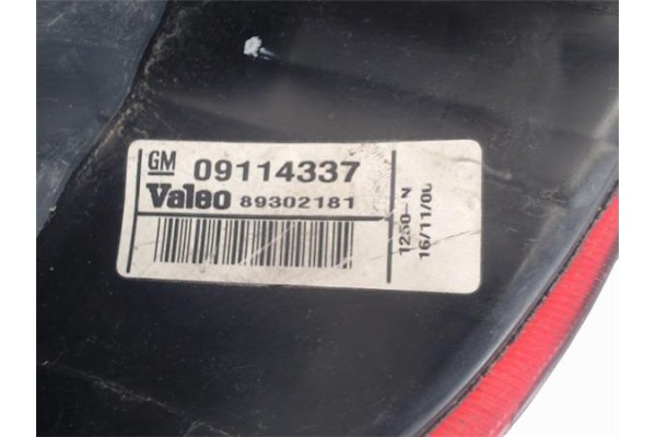 Recambio de piloto trasero derecho para opel corsa c referencia OEM IAM 09114337 89302181 