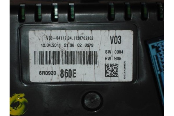 Recambio de cuadro completo para volkswagen polo v (6r1) 1.4 advance referencia OEM IAM 6R0920860E A2053387632 