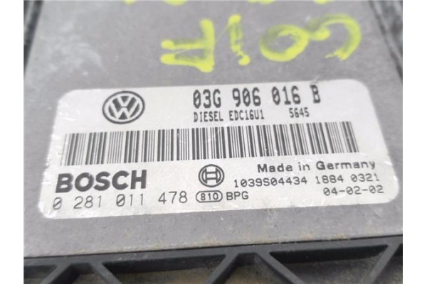 Recambio de centralita para volkswagen golf v (1k1) 1.9 tdi referencia OEM IAM 03G906016B 0281011478 