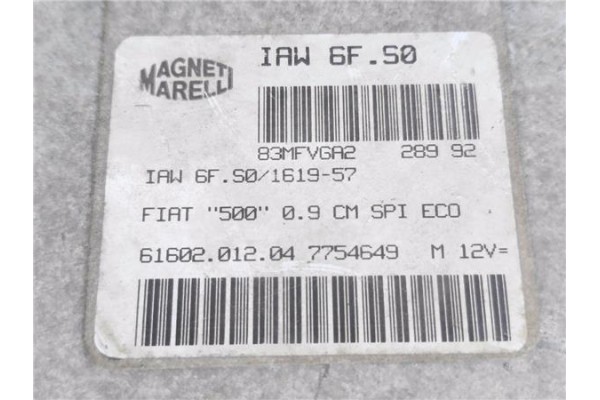 Recambio de centralita para fiat cinquecento (170) 0.9 (170ab) referencia OEM IAM 6160201204 IAW6FS0 