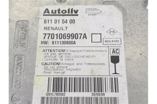 Recambio de centralita airbag para renault megane ii (bm0/1_, cm0/1_) 1.9 dci (bm0g, cm0g) referencia OEM IAM 7701069907A 611015