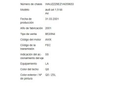 audi a4 berlina (8e) del año 2001