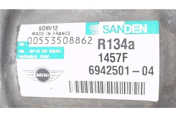 Recambio de compresor aire acond. para mini one 1.4 95cv referencia OEM IAM 694250104  