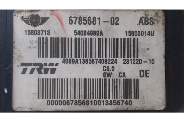 Recambio de nucleo abs para mini one 1.4 95cv referencia OEM IAM 678568102  
