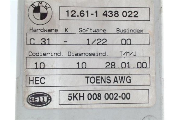 Recambio de centralita para bmw serie 3 berlina (e36) 1.9 318i sport edition referencia OEM IAM 12611438022 5KH00800200 
