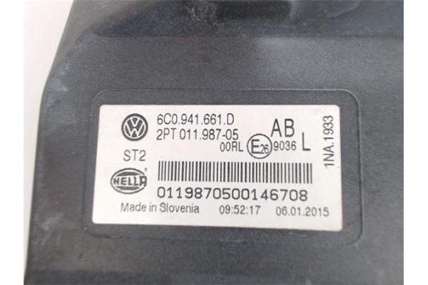 Recambio de faro antiniebla izquierdo para volkswagen polo v (6c1) referencia OEM IAM 6C0941661D 0119870500146708 6C0941661J , A