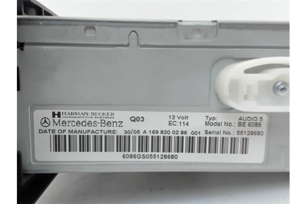 Recambio de radio / cd para mercedes-benz clase a (bm 169) 2.0 a 180 cdi (169.007) referencia OEM IAM A1698200286 55128680 