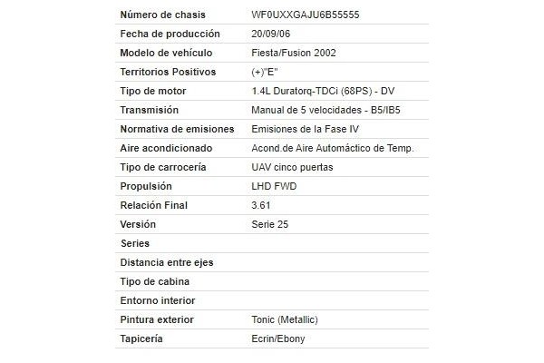 ford fusion (cbk) del año 2006