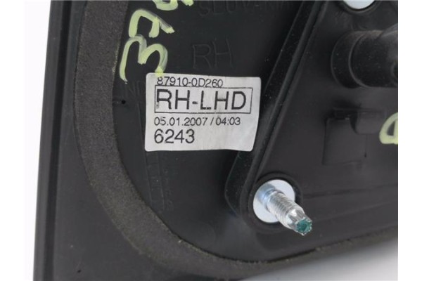 Recambio de retrovisor electrico derecho para toyota yaris (ksp9/scp9/nlp9) 1.4 active referencia OEM IAM 879100D260  