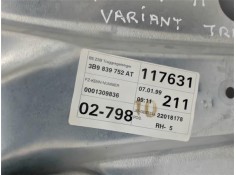 Recambio de elevalunas electrico trasero derecho para volkswagen passat variant (3b5) referencia OEM IAM 3B9839752  