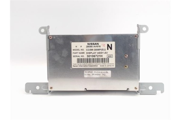 Recambio de pantalla navegador para nissan primera berlina (p12) referencia OEM IAM 28090 AV616  