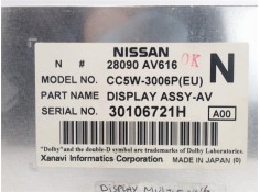 Recambio de pantalla navegador para nissan primera berlina (p12) referencia OEM IAM 28090 AV616  