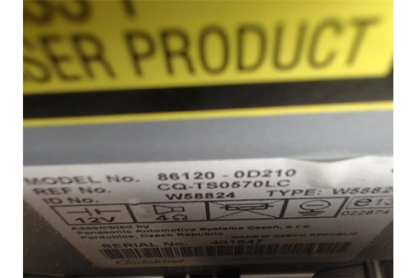 Recambio de radio / cd para toyota yaris (ksp9/scp9/nlp9) referencia OEM IAM 86120-0D210  