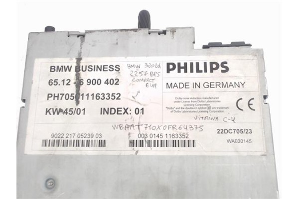 Recambio de radio / cd para bmw serie 3 berlina (e46) referencia OEM IAM 65126900402  