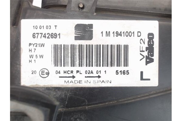 Recambio de faro delantero izquierdo para seat leon (1m1) 1.6 16 v referencia OEM IAM 1M1941001D  