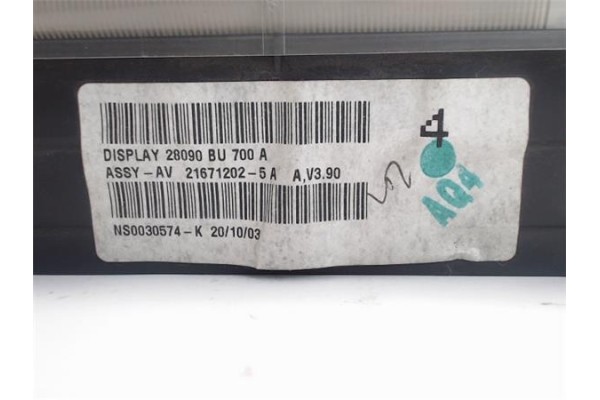 Recambio de pantalla para nissan almera (n16/e) referencia OEM IAM 28090BU700A  