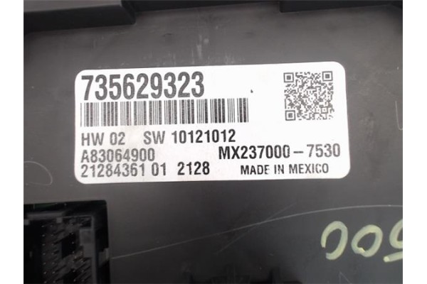Recambio de mandos climatizador para fiat 500 1.2 referencia OEM IAM 735629323  