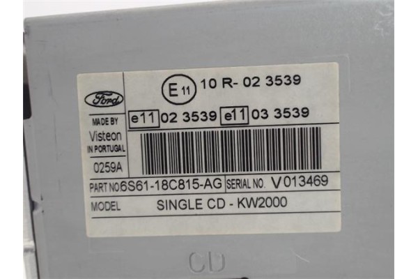 Recambio de radio / cd para ford focus berlina (cap) referencia OEM IAM V013469 6S61-18C815-AG 