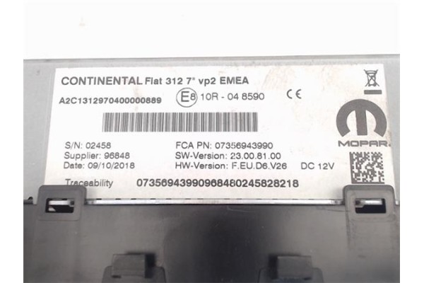 Recambio de radio / cd para fiat 500 1.2 referencia OEM IAM 7356943990  