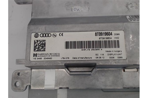 Recambio de radio / cd para audi a4 avant (8k5) referencia OEM IAM (8T0919604) (HS9465 2046482)  