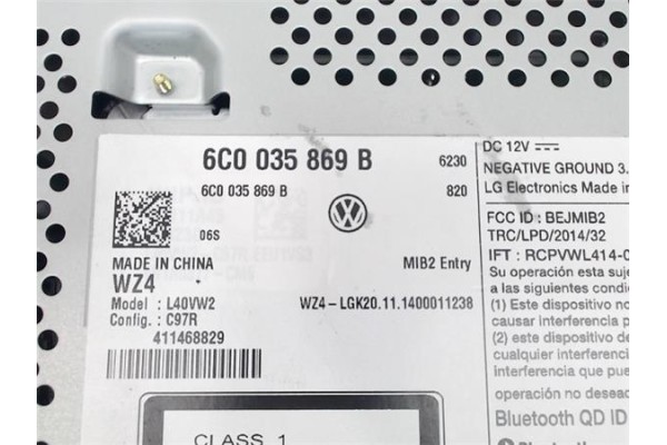 Recambio de radio / cd para volkswagen polo v (6c1) referencia OEM IAM 6C0035869B  