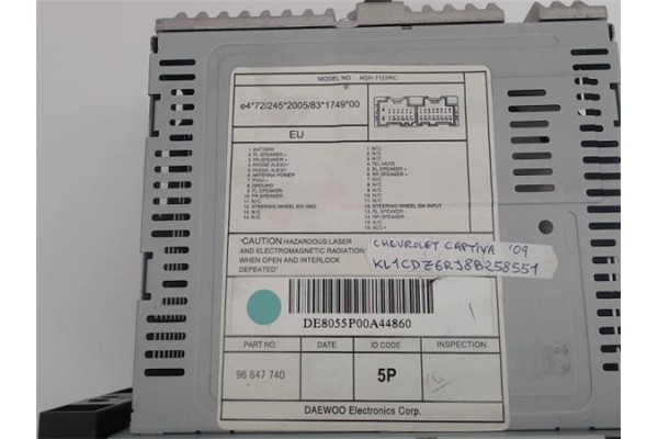 Recambio de radio / cd para chevrolet captiva referencia OEM IAM 96647740  