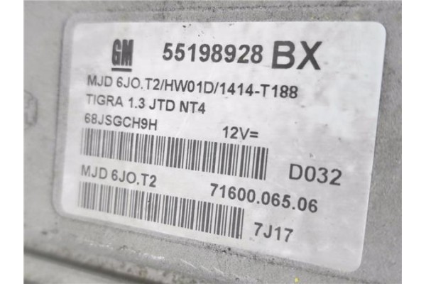 Recambio de centralita para opel combo furgón/ranchera familiar 1.3 cdti 16v referencia OEM IAM 55198929BX 68JGCH9H 