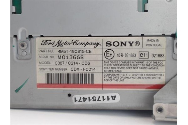 Recambio de radio / cd para ford focus berlina (cap) referencia OEM IAM M013668 CDX-FC214 