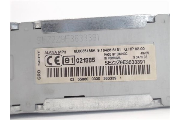 Recambio de radio / cd para seat ibiza (6l1) referencia OEM IAM SEZ2Z9E3633391 6L0035186A 