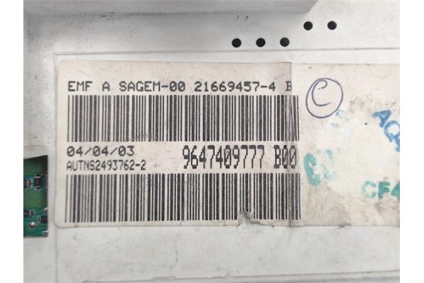 Recambio de reloj horario para peugeot 206 referencia OEM IAM 9647409777 21669457-4B 