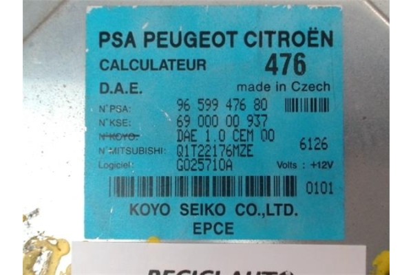 Recambio de centralita para peugeot 1007 1.4 dolce referencia OEM IAM 9659947680 Q1T22176MZE 