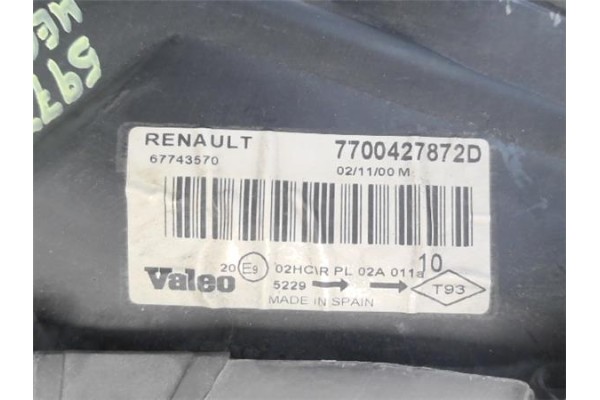 Recambio de faro delantero izquierdo para renault megane i (ba0/1_) 1.4 16v (ba0d, ba1h, ba0w, ba10) referencia OEM IAM 26060955