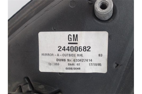 Recambio de retrovisor derecho para opel combo (corsa c) referencia OEM IAM 24400682  