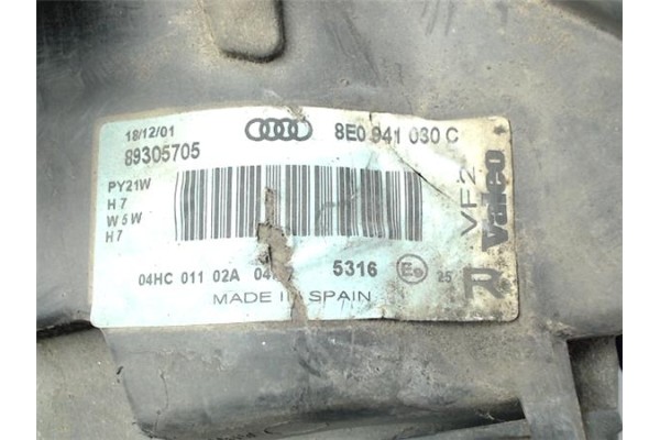 Recambio de faro delantero dcho para audi a4 berlina (8e) referencia OEM IAM 8E0941030C 89305705 8E0941004 , AUDI | 88049 , AUDI