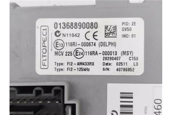 Recambio de caja fusibles/rele para peugeot bipper 1.4 básico referencia OEM IAM 1368890080  