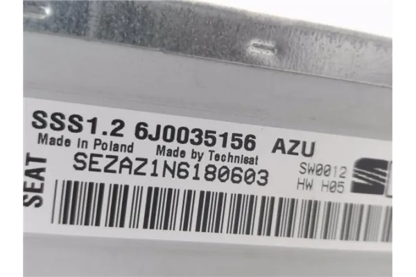 Recambio de autoradio para seat ibiza berlina (6j5) 1.6 tdi referencia OEM IAM 6J0035156  