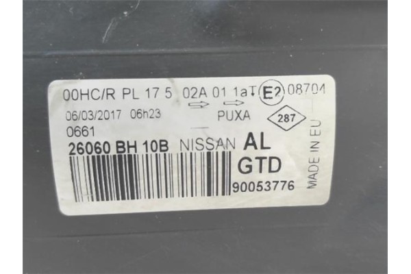 Recambio de faro delantero izquierdo para nissan note ii (e12) 1.4 visia referencia OEM IAM 26060BH10A  