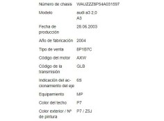 audi a3 (8p1) del año 2003