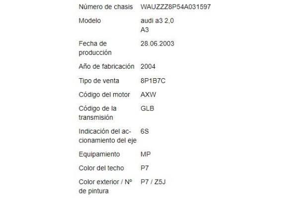 audi a3 (8p1) del año 2003 audi a3 (8p1) del año 2003