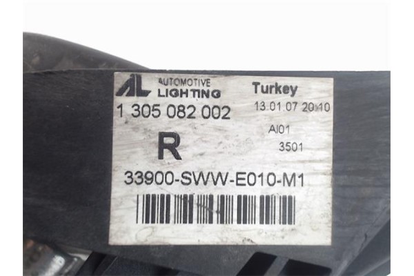 Recambio de faro antiniebla izquierdo para honda cr-v (re) referencia OEM IAM 1305082002 3501 